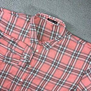 Plaid‎ Button Up Shirt Women 3XL Pink Plaid L/S Casual Western Pastel Layering